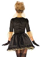 Baroque princess, costume dress, ruffles, big bow, small dots